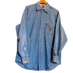 Vintage 90s Tommy Hilfiger Chambray Denim Shirt M